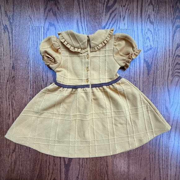 Janie and Jack Mustard Equestrian Collared Dress Sz 2 - Picture 6 of 10